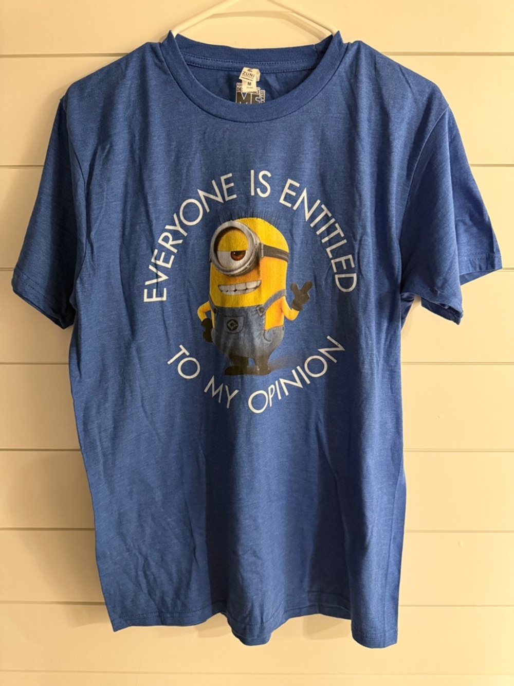 Minions Graphic Tee - Blue with Yellow Minion Size M